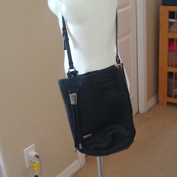 Vintage HCL black leather bucket bag 1052736 - Picture 1 of 13